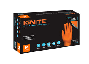 Aurelia Ignite Orange Nitrile Gloves (10 mil) | Diamond Texture | Case of 1000