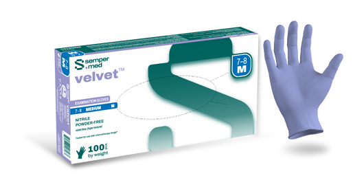 (60 Case/Full Pallet) Sempermed® Velvet™ Violet Blue Nitrile Gloves (3 mil) | Exam Grade | Case of 1000