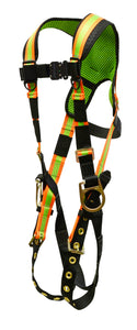 Fall Arrester™ Tongue Buckle Harness 3 D-Rings, Hi-Viz, Padded Frame