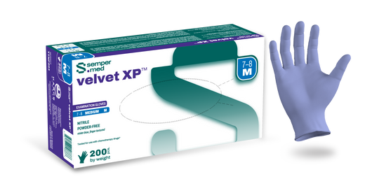 (30 Case/Full Pallet) Sempermed Velvet XP™ Violet Blue Nitrile Gloves (4 mil) | Exam Grade | Case of 2000