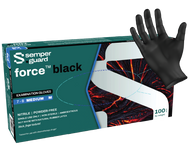 (40 Case/Full Pallet) Semperguard® Force™ Black Nitrile Gloves (5 mil) | Exam Grade | Case of 1000