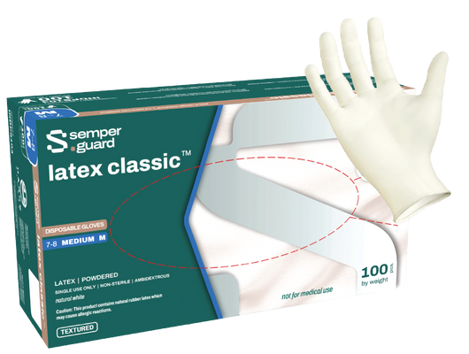 (70 Case/Full Pallet) Semperguard® Latex Classic™ Powdered (5 mil) | Industrial Grade | Case of 1000