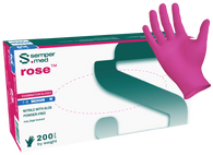 (40 Case/Full Pallet) Sempermed® Rose™ Nitrile Gloves (3 mil) | Exam Grade | Case of 2000
