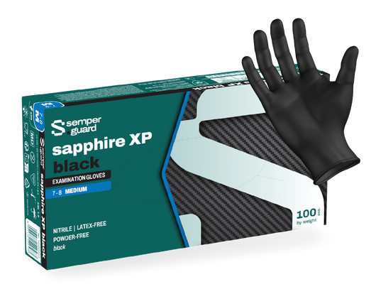 Semperguard® Sapphire™ XP Black Nitrile Gloves (4 mil) | Industrial Grade | Case of 1000