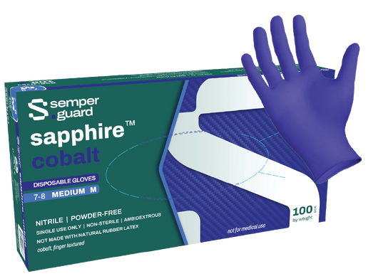(50 Case/Full Pallet) Semperguard® Sapphire™ Cobalt Blue Nitrile Gloves (4 mil) | Industrial Grade | Case of 1000