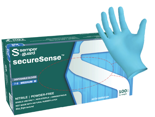 Semperguard® secureSense™ Blue Nitrile Gloves (5 mil) | Industrial Grade | Case of 1000