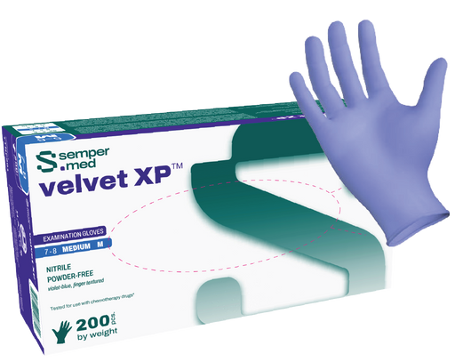 (30 Case/Full Pallet) Sempermed Velvet XP™ Violet Blue Nitrile Gloves (4 mil) | Exam Grade | Case of 2000