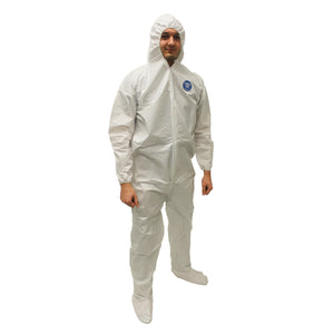 (25/Case) Premium Disposable Coveralls Zip Front w/ Hood, Boots, Elastic Wrists - Similar to Tyvek