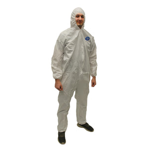 (25/Case) Disposable Coveralls With Hood, Zip Front, Elastic Wrists & Ankles - Similar to Tyvek