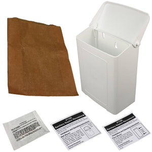 (4/Case) White Plastic Sanitary Napkin Receptacle
