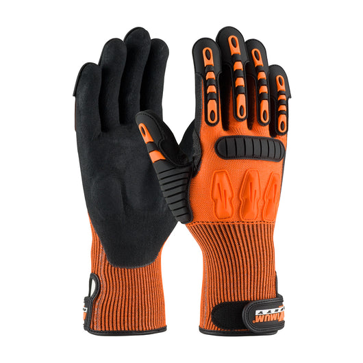 (12 Pairs) Maximum Safety® TuffMax5™ Seamless Knit HPPE Blend Glove with Nitrile Grip and TPR Impact Protection