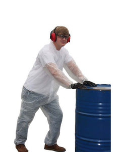 (25/Case) Polylite White Disposable Standard Weight Coveralls with Elastic Wrists & Ankles