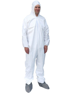 (25/Case) Suntech Disposable Coveralls  with Hood, Boots, Elastic Wrists (Similar to Tyvek)
