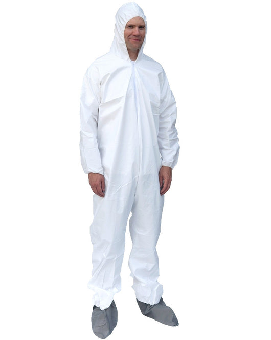 (25/Case) Suntech Disposable Coveralls  with Hood, Boots, Elastic Wrists (Similar to Tyvek)