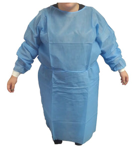(50/Case) SMS Blue Isolation Gowns | 40g | Knit Cuffs (CLEARANCE)