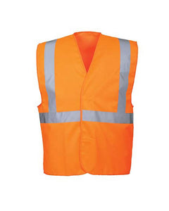 (6/Case) Class 2 Portwest Orange Hi-Vis One Band & Brace Vest