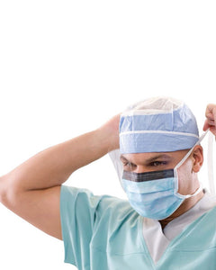 (25/Case) Fluid Resistant  Surgical Mask & Eye Shield