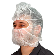 (1000/Case) Disposable White Hood Bouffant Beard Cover Combo