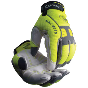 (6 Pairs) Caiman® MAG™ Multi-Activity Glove with Goat Grain Padded Palm and Hi-Vis AirMesh™ Back - Heatrac® III Insulation