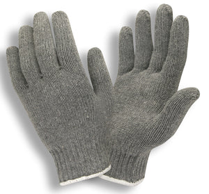 Gray Medium Weight String Knit Gloves