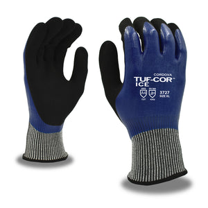 (12 pairs) TUF-COR ICE™ Cold Weather A4 Cut Resistant Nitrile Palm Coated Gloves