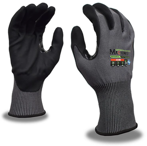 (12 Pairs) MACHINIST™ 15-gauge, HPPG™ Shell, Black Microfoam Nitrile Palm Coating, ANSI Cut Level A5
