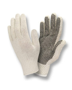 String Knit Gloves with Plastic Dots
