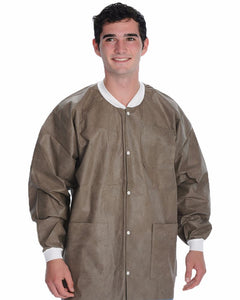 (10/Pack) Heavy Weight Disposable Lab Jackets - Neutrals