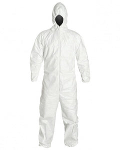 (25/Case) LiquidGuard Disposable Coveralls with Hood, Elastic Wrists & Ankles - Similar to Tyvek