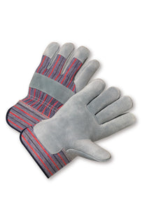 (6 Dozen/CASE) Men's Heavy Duty Leather Palm Safety Cuff Work Gloves