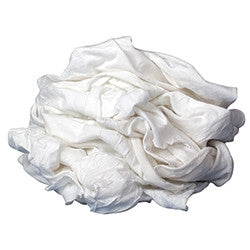 New White Jersey Cotton Knit Wiping Rags - 25 lbs per Case