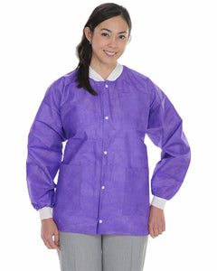 (10/Pack) Valumax Heavy Weight Disposable Lab Jackets - Purples