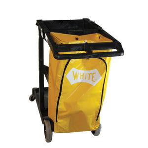Janitor's Gray Cart with 25 Gallon Yellow Vinyl Bag