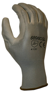 (12 pairs) Lightweight Polyurethane Gray Palm Coated Gloves w/ Gray Polyester Shell