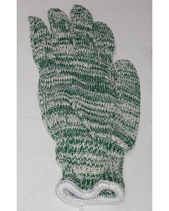 Multi-Color Green Medium Weight String Knit Gloves