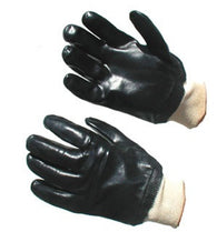 Black PVC Smooth Coated Gloves Knitwrist