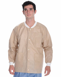 (10/Pack) Heavy Weight Disposable Lab Jackets - Neutrals