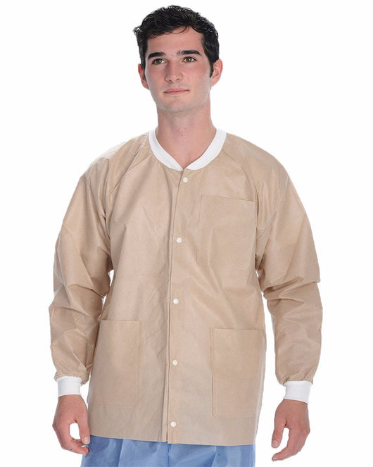 (10/Pack) Valumax Heavy Weight Disposable Lab Jackets - Neutrals