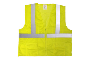 Hi-Viz Mesh Safety Vest w/ Zipper Front | 6 Pockets | ANSI Class 2 (CLEARANCE)
