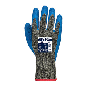 (6/Case) Portwest Aramid HR Level A4 Cut Resistant Latex Coated Glove