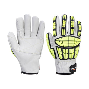 (Sold by the Pair) Portwest Leather Impact Pro Level A6 Cut Resistant Glove