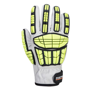 (Sold by the Pair) Portwest Leather Impact Pro Level A6 Cut Resistant Glove