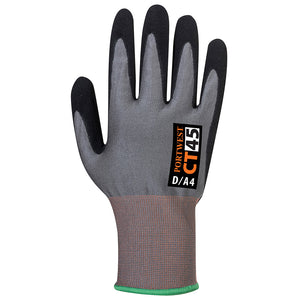 (6/Case) Portwest CT HR Level A4 Cut Resistant Foam Nitrile Glove Grey/Black