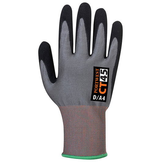 (6/Case) Portwest CT HR Level A4 Cut Resistant Foam Nitrile Glove Grey/Black