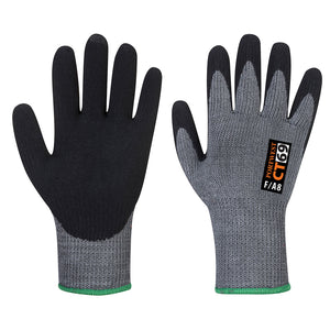 (6/Case) Portwest CT AHR+ Level A8 Cut Resistant Foam Nitrile Glove Grey/Black