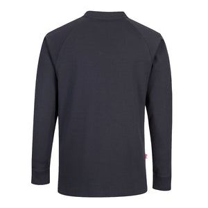 Portwest Bizflame Navy Flame Resistant Antistatic Crew Neck Long Sleeve Shirt