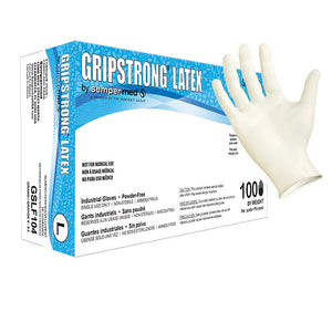 (70 Case/Full Pallet) GripStrong Latex Powder Free (5 mil) | Industrial Grade | Case of 1000