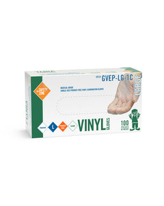 (130 Case/Full Pallet) Powder Free Clear Vinyl Gloves (4.1 mil) | Exam Grade | Case of 1000