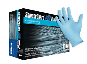 (70 Case/Full Pallet) SemperGuard HD Blue Nitrile Gloves (6 mil) | Industrial Grade | Case of 1000