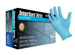 (80 Case/Full Pallet) SemperGuard Blue Nitrile Gloves (5 mil) | Industrial Grade | Case of 1000